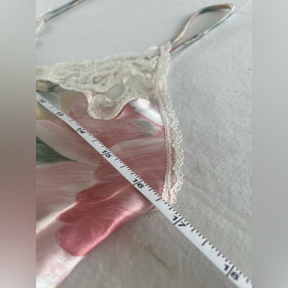 Vintage pastel Floral Lace Trim Chemise Camisole Top size 34 fairy y2k coquette - Picture 7 of 8